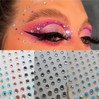3D Mixed Size Eyeshadow Diamond Stickers for Face Body Festival Decoration Self Adhesive Colored Diamonds Stickers Nail Rhinestone