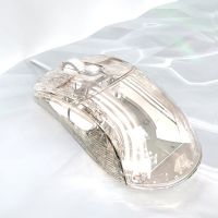 Ice Crystals Bluetooth Wireless Mouse Transparent 2.4Ghz Wireless Mouse 7 Keys Mute Click Type-C Wired 7200DPI Mouse RGB Backlit