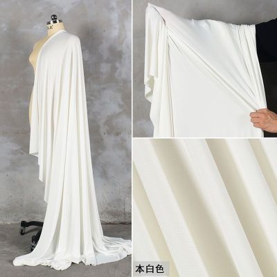 ผ้าไหมน้ำนมผ้าสแปนเด็กซ์คุณภาพสูงสีขาวนวลผ้าถักแบบสี่ด้านผ้ายืดหยุ่นสูงผ้าโยคะเต้นรำ