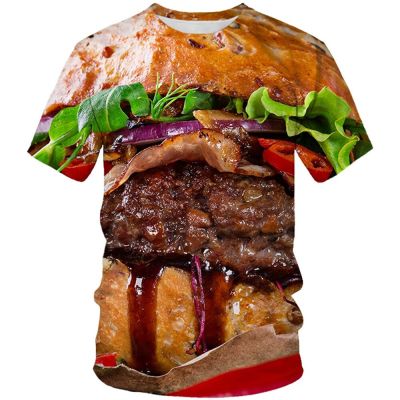 Kids Baby Summer 3D T-Shirt Food Hamburger Vegetables Beef Print T Shirt For Boys Girl 4-20Y Teen Children Birthday Clothes Tops