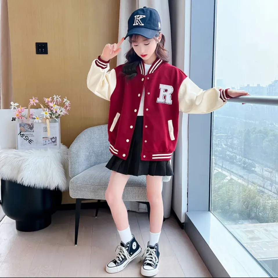 Girls Baseball Uniform Children's Spring Clothing Korean Version