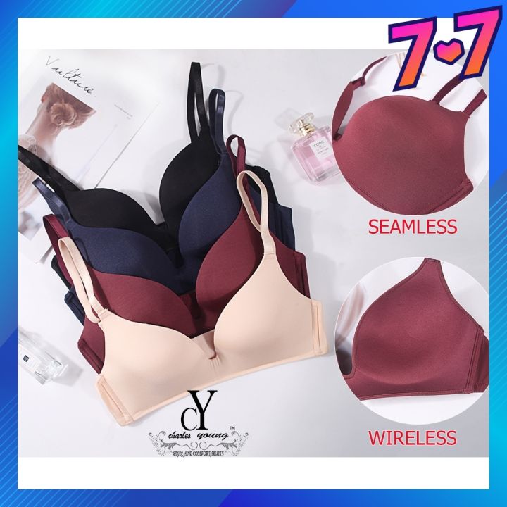 CY 3230 SEAMLESS WIRELESS BRA BREATHABLE WIDE SIDE SUPPORT BREAST PUSH UP /  BAJU DALAM PEREMPUAN