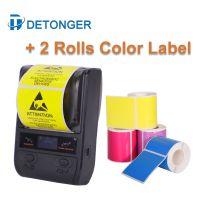 DETONGER DP23S 2 inch Portable Thermal Printer Bluetooth Barcode Label Maker Color Label Maker Fax Paper Rolls