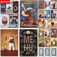 Vintage อาหารดีบุกป้ายสำหรับห้องครัว Cafe Diner บาร์ร้านอาหารทำอาหารโลหะ Wall Decor Signs