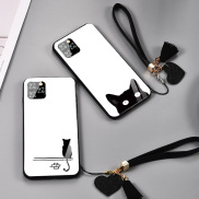 AKABEILA Ốp Điện Thoại Kính Cường Lực Hình Mèo Cho Iphone 13 12 Pro 11 Pro