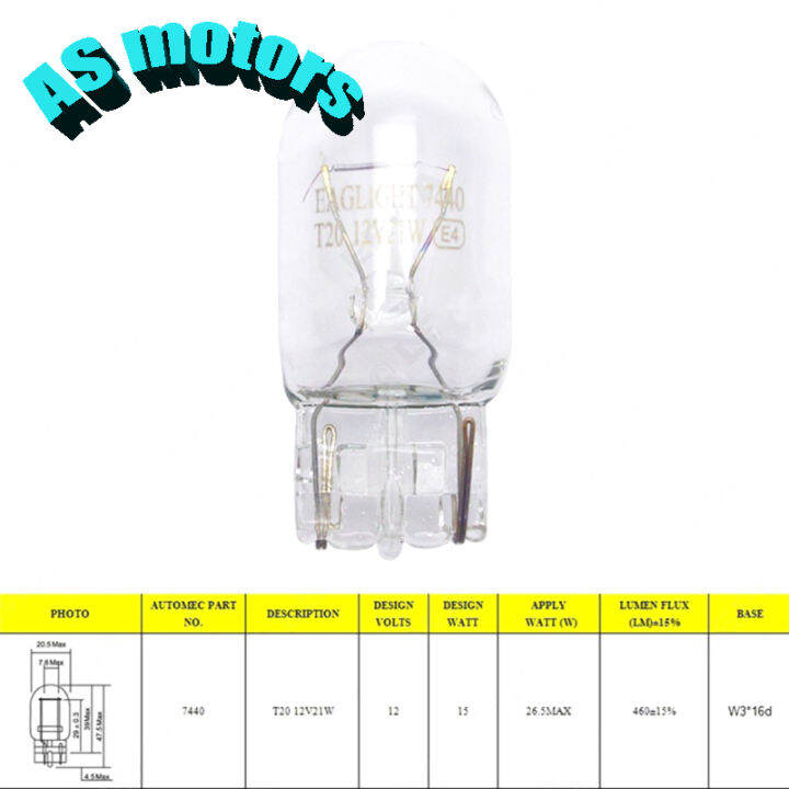 10ชิ้นหลอดฮาโลเจนในรถ-t20-7440สัญญาณเลี้ยว-lampu-jalan-12v-21w-3800k-ชิ้นส่วนหลอดไฟโคมไฟท้ายหยุดเบรก