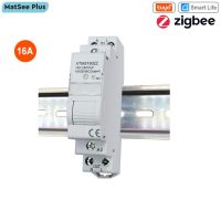 【LZ】☃♗  Tuya vida inteligente zigbee interruptor disjuntor 16a din trilho monitor de energia temporizador app controle suporte zigbee2mqtt alexa google casa