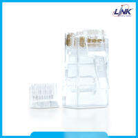 CAT 6 RJ45 PLUG (ตัวผู้), 2 layer with pre-insert bar , สีใส บรรจุ 10 หัว/Pkg