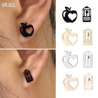 New Fashion Apple Pencil Earrings Women Stainless Steel Fashion Creative Asymmetrical Ear Studs Gift Earrings Jewelry Wholesale