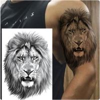 Waterproof Temporary Tattoo Sticker Lion Tiger Animal Tattoos Stickers Body Art Half Arm Fake Tattoo For Men Women