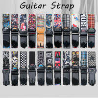 【Cw】Electric Guitar Universal Color Printed Polyester Strap Freebie Lanyard 2 Picks Gifts for Men and Women Guitaristsho. t ！ 1