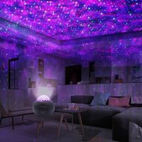 LED Star Projector Night Light Galaxy Starry Night Lamp Ocean Wave Projector With Music Bluetooth Voice Remote Control for Kids Night Lights