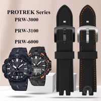 สายนาฬิกาซิลิโคน Ruer ใหม่24มม. เหมาะสำหรับเหมาะสำหรับชุดปีนเขา Casio PROTREK PRW-3000  3100  6000  6100Y สายซิลิโคนสร้อยข้อมือผู้ชาย