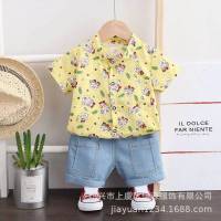 Baby boy short sleeve suitชุดเด็กแขนสั้นกางเกงขาสั้นยีนส์สไตล์กบ2021The New1~2years