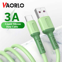 VAORLO 3A สายเคเบิลซิลิโคน USB เหลว1เมตรสายชาร์จไมโคร USB Lightning Type-C สายเคเบิลข้อมูลชาร์จเร็วสายยาวพิเศษสำหรับโทรศัพท์ /Android/type-C