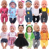 Doll Baby Clothes Kittys Kitten Cat Cartoon Dress Shoes Fit 18 Inch American amp;43cm Reborn New Born Baby Doll OG Girl`s Toy Doll