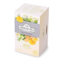 Ahmad Tea London Fruit &amp; Herb Detox Cleanse ชาสมุนไพรพฤษาพันธ์ ตราอาหมัด สำหรับดีท๊อกซ์ของเสียออกจากร่างกาย 1 กล้อง 20 ซองถุงชาห่อฟอยล์ x 2g (40g)