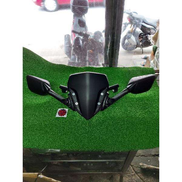 Honda Beat CARB Fi V1 V2 R25 side mirror set with bracket visor and