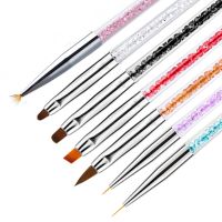 Crystal Nail Art Brush Paintting Flower Line Pen Gel Nail Polish Carving Drawing Pencil Acrylic Brushes Manicure Tools 1pcs Artist Brushes Tools