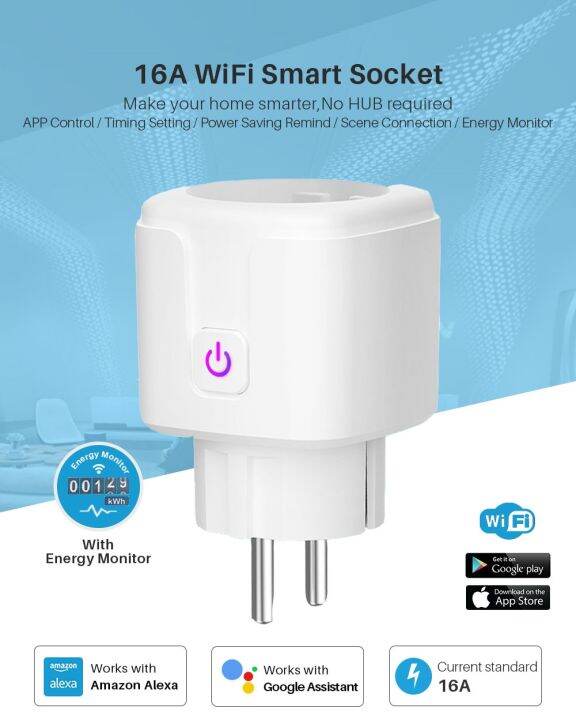 new-popular89-16a-euwifiplug-ทำงานร่วมกับ-alexahome-tuya-app