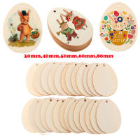 SHI YUN Graffiti Blank Egg Shape DIY Happy Easter Drawing Ornament Pendant Wood Chips Wooden Craft