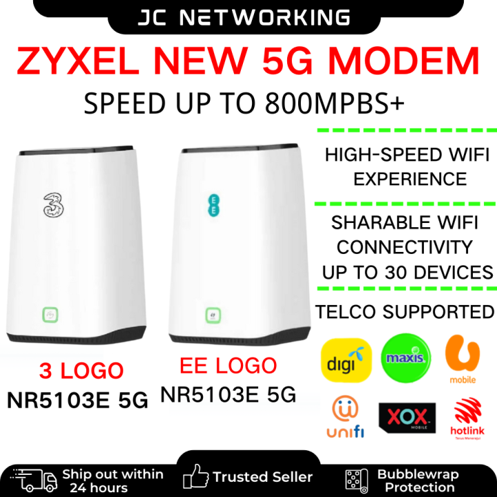 5G MODEM 2023 NEW MODE Home 3 Logo / EE Logo Zyxel NR5103e 5G MODEM ...