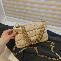 Thick Chain Small Soft PU Leather Crossbody Shoulder Bag 2021 Winter Fashion Travel Handbags and Purses Green Blue Black