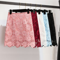 Spring Autunm Women Skirt 2022 Korea Fashion High Waist Lace Patchwork Black Pink Office Casual Womens Mini Skirts Female Dress