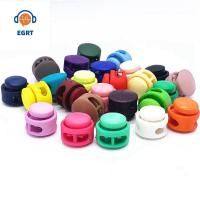 EGRT 2 หลุม 10 ชิ้น เชือกผูกรองเท้า Toggle Stopper สำหรับกระเป๋าหมวก สปริงหัวเข็มขัด อุปกรณ์เสื้อผ้า คลิปสต็อปเปอร์ ที่หนีบหัวเข็มขัด คลิปล็อคสายไฟ