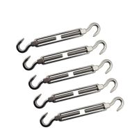 5PCS Stainless Steel 304 Turnbuckle Hook And Hook Wire Rope Tension Heavy Duty M5 M6 M8 For Sun Shade Sail Cable Railing