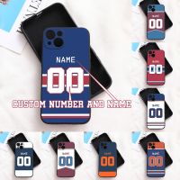 Custom Number DIY Name Hockey Player Silicone Phone Case For iPhone 13 12 11 Pro Max Mini XS X XR SE 7 8 Plus Soft Phone Cover