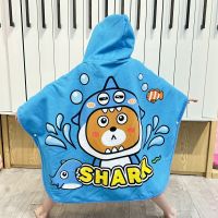 【CC】❖  Arc-shaped Kids Poncho Beach Swim Hooded Dry for 3-10 Years Boys Bathrobe Toddler