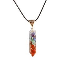 JDY6H 7 Chakras Hexagonal Volcano Crushed Stone Pendant Necklace Reiki Healing Nature Stone Charms  Women Yoga Jewelry Necklaces Me