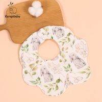 【CC】 Kangobaby high quality bamboo 0-2Y baby saliva towel digital print rotatable flower drool bibs