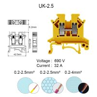 4ชิ้นเทอร์มินัลเชื่อมต่อ Uk-2.5/3/5บล็อกหมุดรางรถไฟสายต่อเปลือยไฟฟ้าสายข้อต่อพลังงาน Din