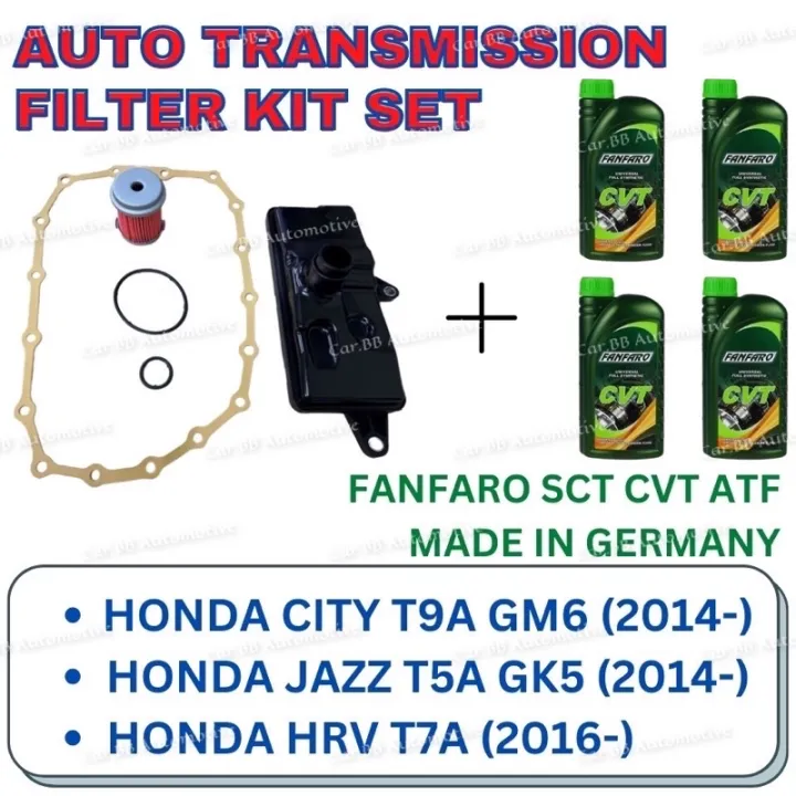 (Auto Transmission Filter Kit Set + 4units FANFARO CVT ATF 1L FF8601