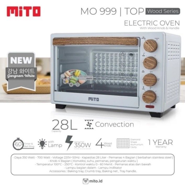 Mito Oven Listrik MO-999 Ukuran Jumbo 28 liter Garansi Resmi | Lazada