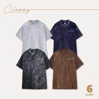 URTHE_CLASSY - เสื้อยืดคอเต่า ผ้าฟอก 4 สี M L XL XXL