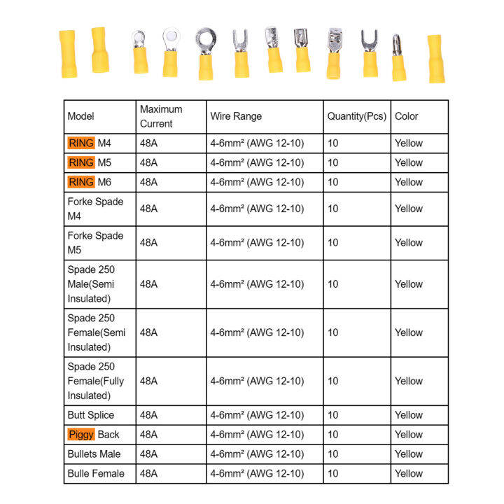 540-ชิ้น-เซ็ตผสมขั้วต่อ-crimp-ทองแดง-pvc-ถอดสายไฟฟ้าตัวเชื่อมต่อสำหรับคอมพิวเตอร์