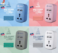 Toshino รุ่น PU-10A ปลั๊กแปลงขาแบน +USB 2ช่อง 2.4A ปลั๊กแปลง2ขา adapter USB ปลั๊กท่องเที่ยว ที่ชาร์จไฟ หัวชาร์จมือถือ อแดปเตอร์ชาร์จไฟ อแดปเตอร์มือถือ