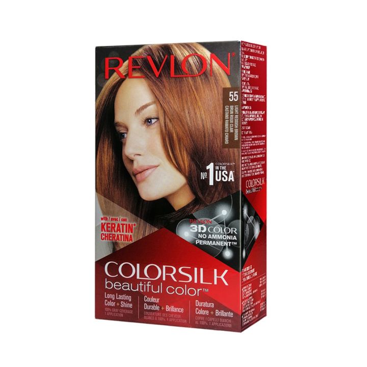 Revlon Colorsilk Hair Color Light Reddish Brown 55 | Lazada PH