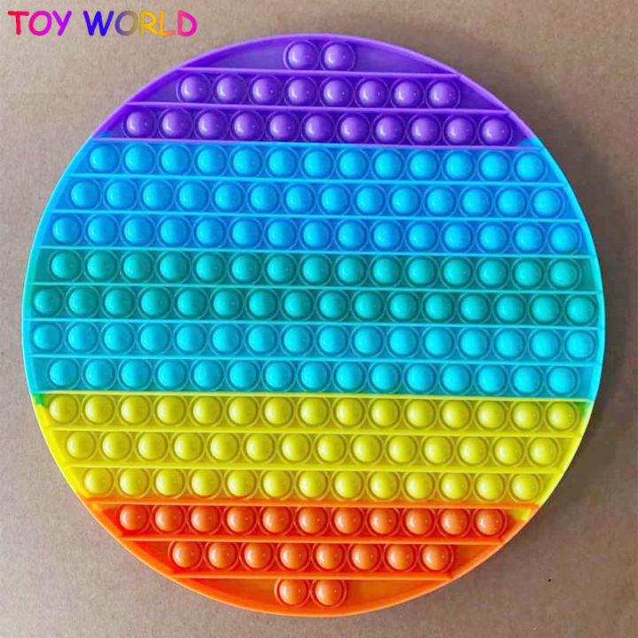 30CM large pop it figet toys full set box Among us shape rainbow Push ...