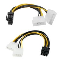 การ์ดแสดงผล PCI Express ขนาด6นิ้ว2 X Molex 4พินไป8-Pin PCI Express Video Card PCI-E ATX PSU สายสลับกระแสไฟฟ้า-Molex สำหรับ Pcie อะแดปเตอร์8พิน