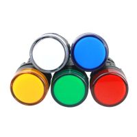 5V 12V 24V 110V 220V 22mm Panel Mount LED Power Indicator Pilot Signal Light Lamp Push Button