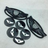 7Pcs Set Car WING Logo Front Grille Trunk Lid Emblem Badge Steering Wheels Wheel Center Hub Cap Stickcer For Genesis Coupe