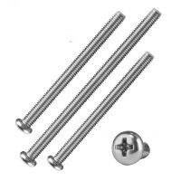 M2 M3 M3.5 M4 M5 M6 M8 M10 304 Stainless Steel Long Phillips Screw Lengthened Cross Recessed Pan Head Screws DIN7985 L=50-200mm Nails Screws Fasteners