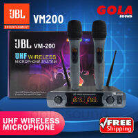 Audio wireless microphone ไมโครโฟนไร้สายคู่ VM-200 ไมโครโฟนไร้สาย ช่วงรับ UHF 50 ม ไมโครโฟนโลหะป้องกันการหล่น ไม่มีเสียงดังเสียงดีเช่นเดียวกับ LISA