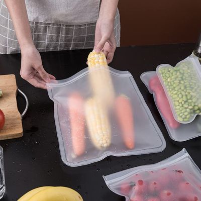 【CW】❆✟  Sillicone Food Storage Saran Wrap Safety Leakproof Containers Reusable Up Zip Shut Hacks 1PC