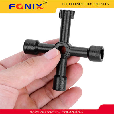 FONIX 4 In 1 Cross Switch Key Wrench, Universal Cross Triangle Wrench KEY For Train Electrical Elevator Cabinet Water Meter Valve Alloy Triangle
