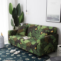 Tropical Leaves and Flowers Flexible Sofa Slipcover All-inclusive Stretch Furniture Cover Sofa Towel Home Decor 1234 Seat